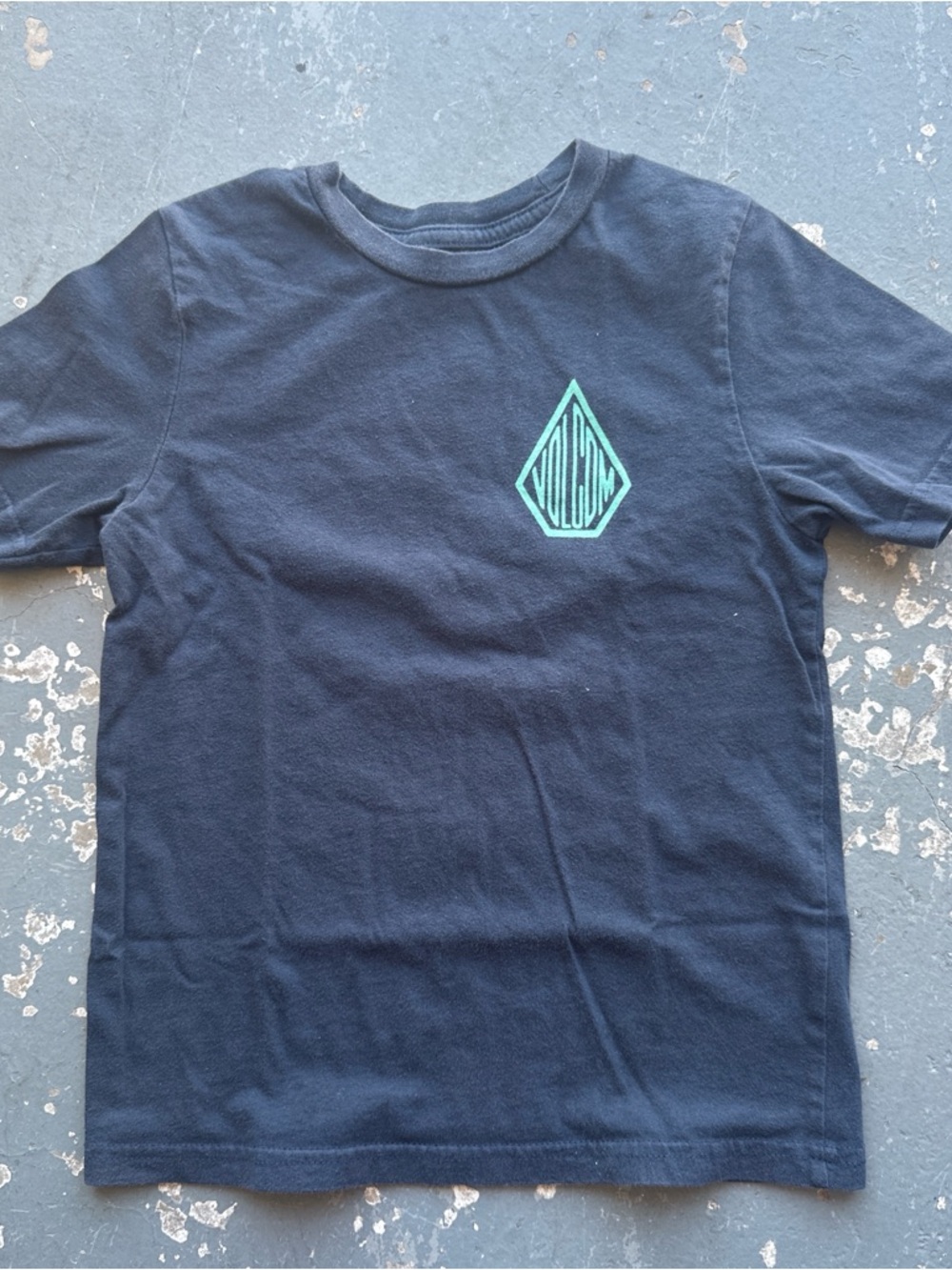 Volcom Navy Tee with Mint Diamond Logo